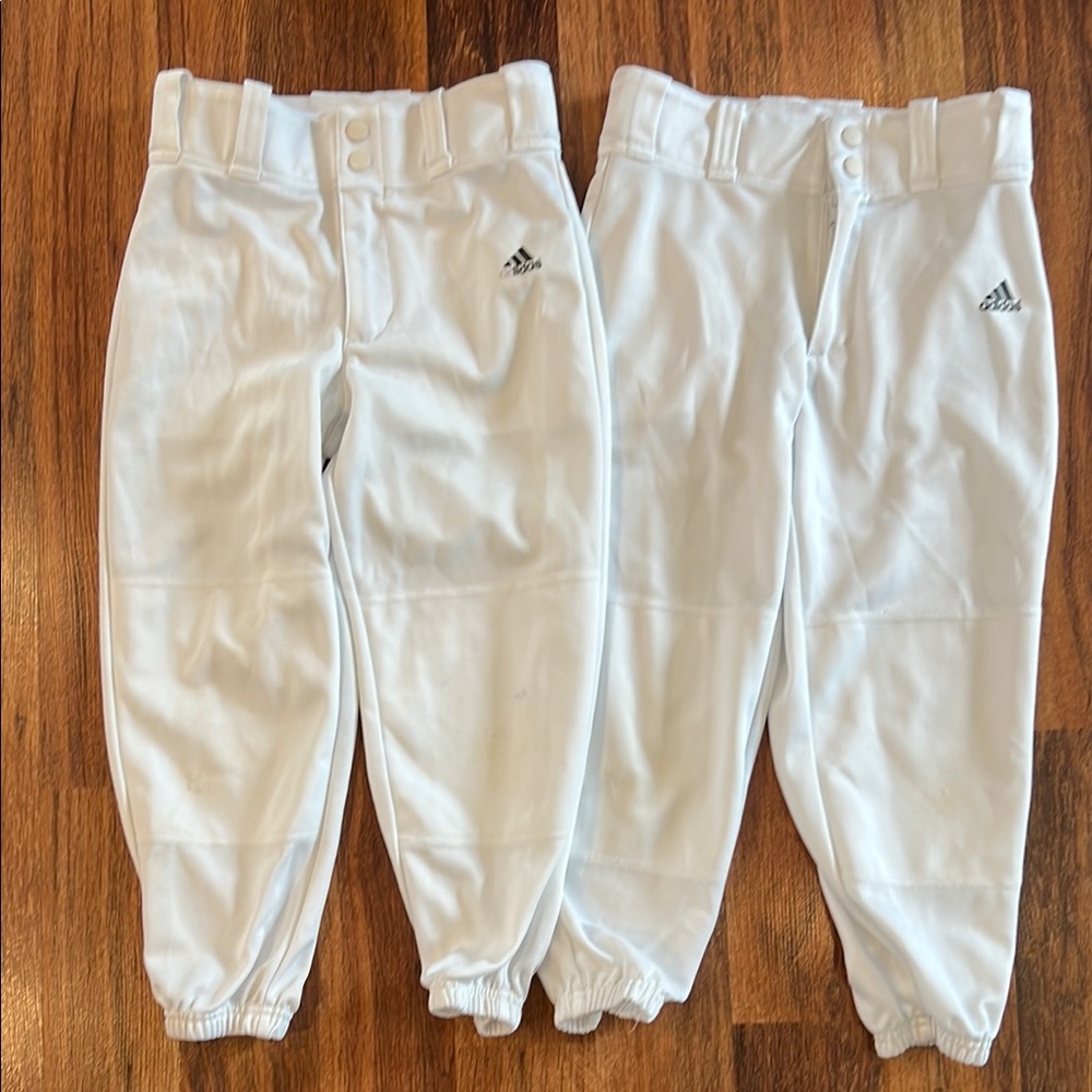 Adidas Kids White Baseball Pants - small